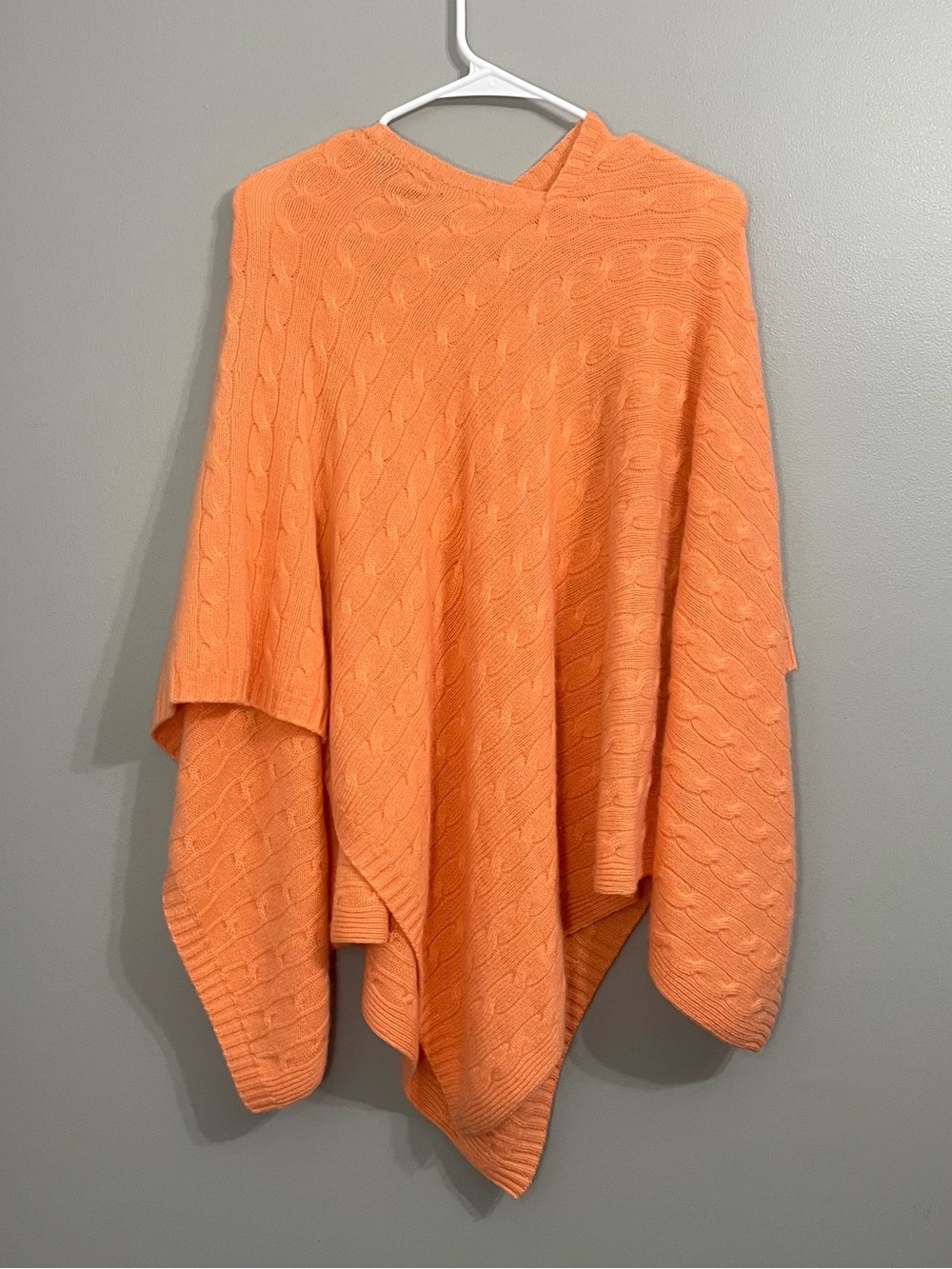 Vtg Ralph Lauren Black Label Orange Cashmere Knit Pull Over Poncho Size XS / S